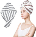 Microfiber Hair Towel Wrap, Soft Lightweight Hair Turben Towel, Super Absorbent Quick Dry Hair Turban with Button, Larger Microfiber Hair Towels for Women Curly Long Hair