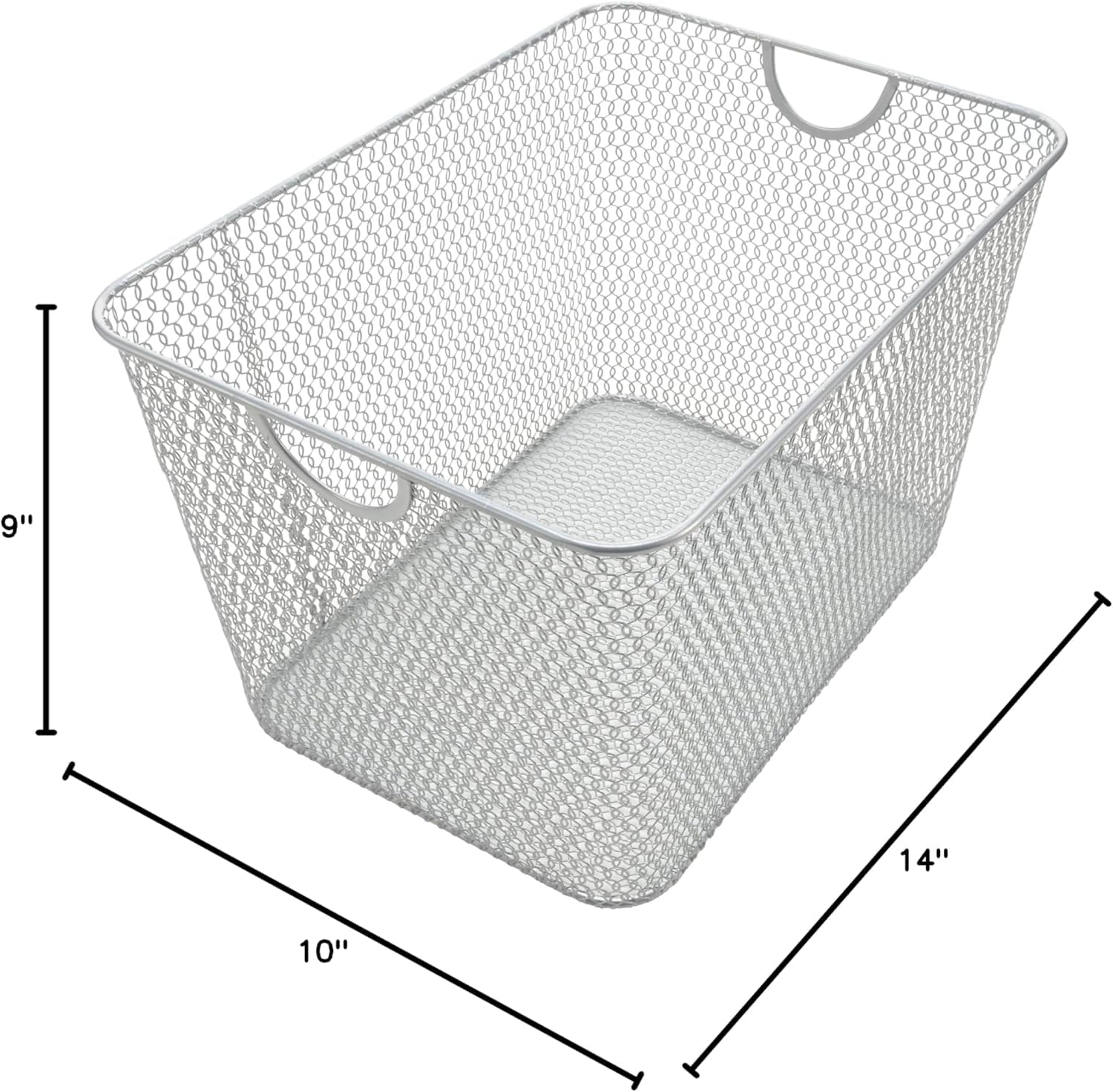 YBM HOME Wire Storage Baskets for Shelves, Cabinets, Pantry, Countertop, Open Mesh Storage Basket for Organizing Food Supplies, 2 Pack 14 x 10