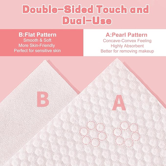 100 Count Disposable Face Towel, Ultra Soft & Thick Washcloths, Biodegradable Facial Towels for Sensitive Skin, Makeup Remover Dry Wipes, Lint-Free Towelettes for Cleansing (4 Pack)