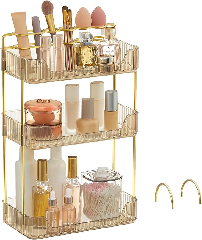 SONGMICS Makeup Organizer, 3-Tier Countertop, Customizable