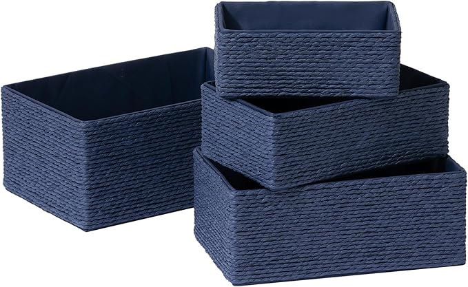 LA JOLIE MUSE Bathroom Basket Organizers, Paper Rope Storage