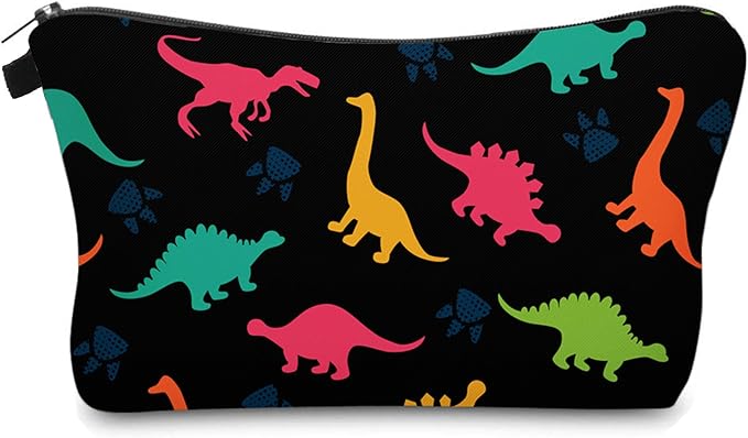 Aiphamy Cute Travel Makeup Bag Cosmetic Bag Small Pouch Gift for Women (Dinosaur)