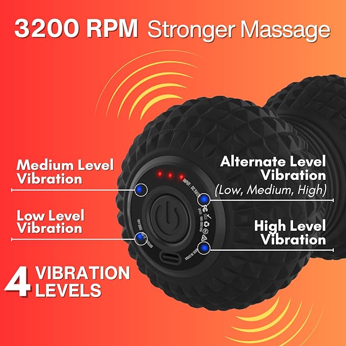 ZeenKind Vibrating Peanut Massage Ball Plantar Fasciitis Muscle Pain Relief