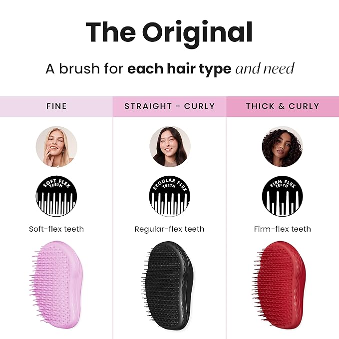 Tangle Teezer Original Detangler Brush for All Hair Types, Panther Black