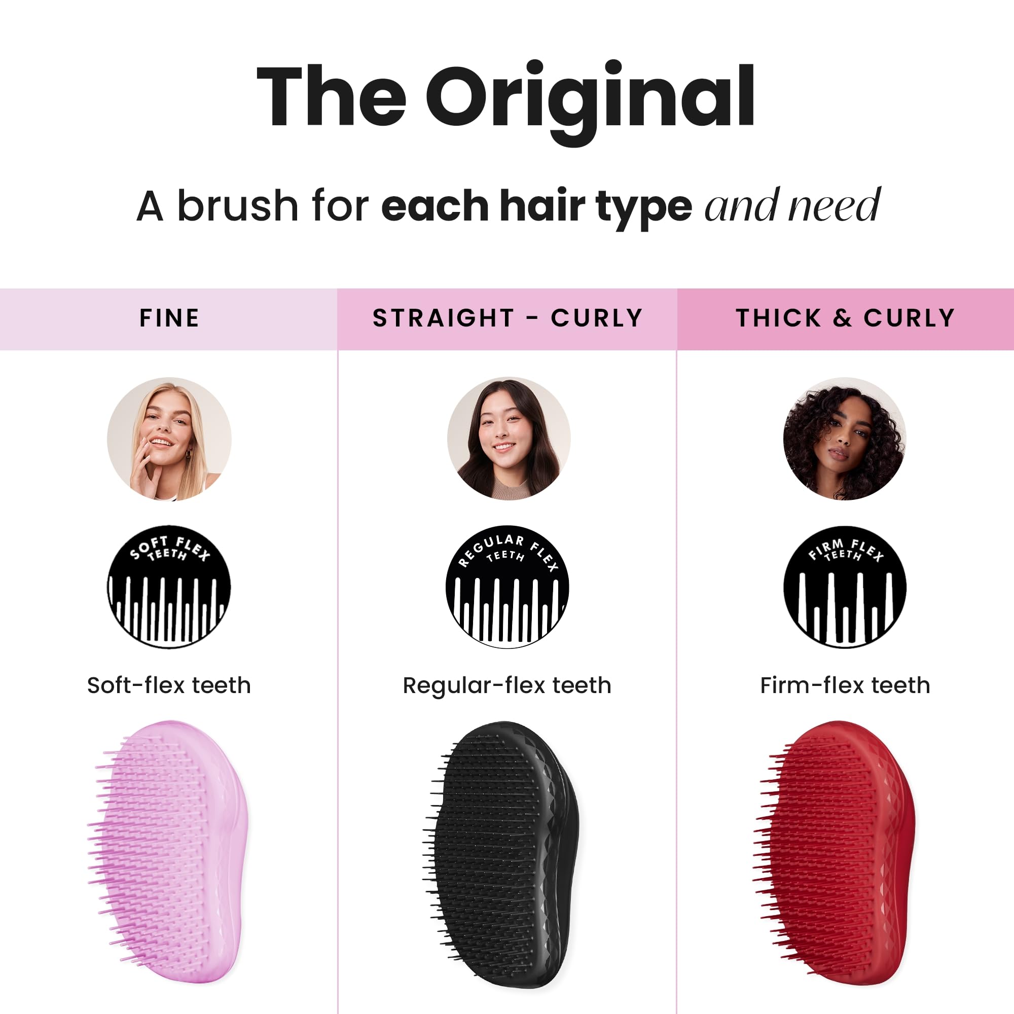 Tangle Teezer Original Detangler Brush for All Hair Types, Panther Black