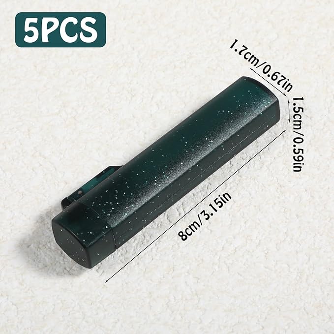Ymapinc 5Pcs Toothpick Holder for Traveling, Snowflake Dark Green Mini Dispenser Pocket Safety Case, Toothpick Container Portable for Outdoor Travel, Camping, Storing Cotton Swabs Pin
