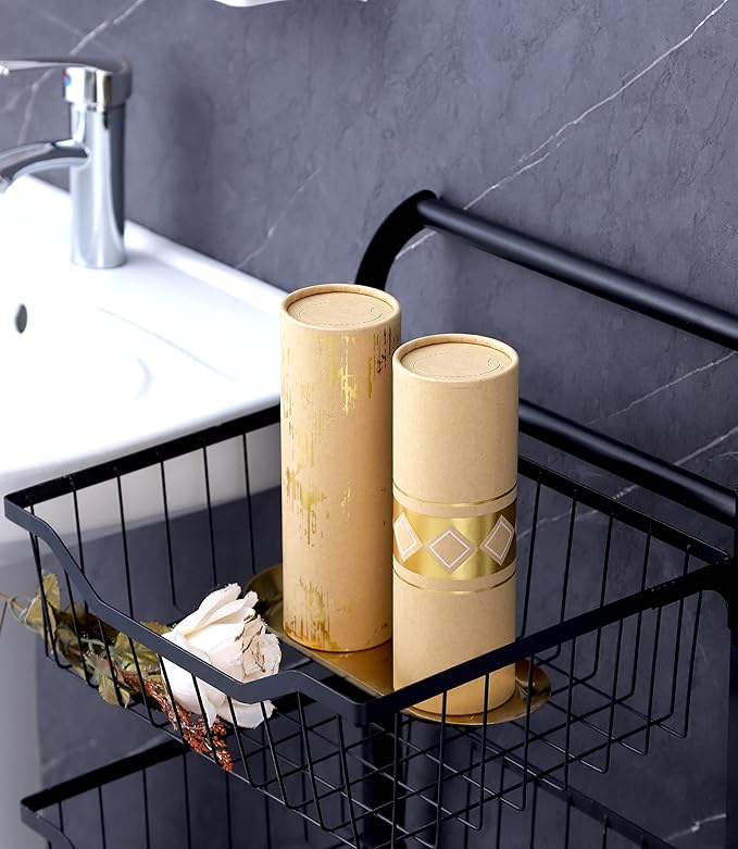 Car Tissue Holder with 3-ply Facial Tissues Bulk - 4 PK - Gold Foil Tissues Cylinder for Car Cup Holder, Travel Tissues, Refill Tissue Box Round Container Kraft