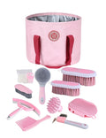 Horse Grooming Kit, 9-Piece Grooming Tools Set for Daily Horse Care – Includes All Essential Tools for Everyday Grooming Pink
