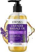 Edenika Botanicals Lavender Massage Oil for Skin, Luxury Aromatherapy & Romantic Massage Oil for Date Night, Relaxing & Hydrating Skin, 8 fl oz