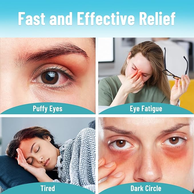 Cooling Eye Mask for Puffy Eyes, Ice Eye Pack After Surgery Relief - Reuable Cold Compress for Dry Eye - Comfortable Perfect Fit Gel Sleep Mask, Light Blue of 3D