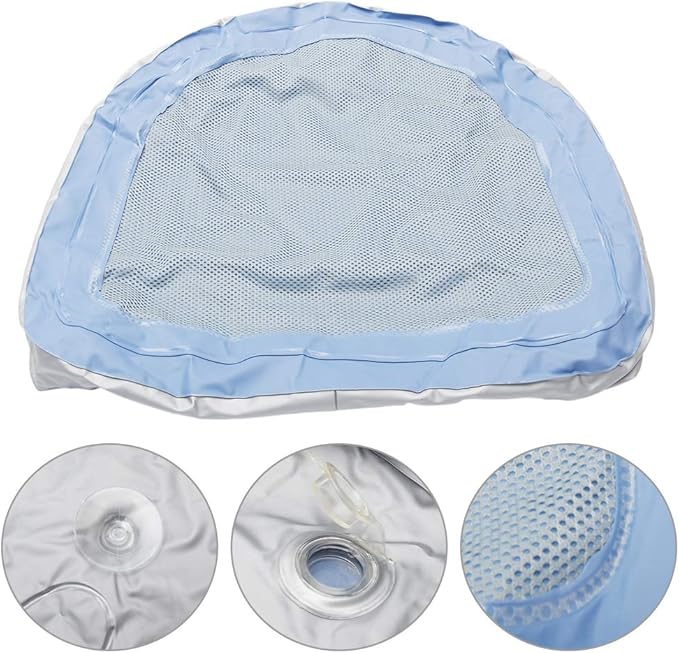 Hot Tub Booster Cushion w/Suction Cups, Inflatable Spa Cushion PVC Bathtub Pillow, Soft Seat Back Support Tub Booster Pad for Adults at Home Spa & Rest (Blue)