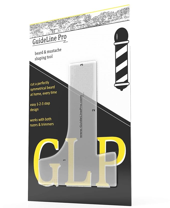 GuideLine Pro Beard Template, Beard Shaping Tool | for Shaping a Perfectly Symmetrical Beard & Moustache - Beard Kit Accessory