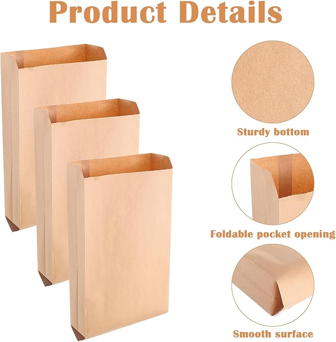 100 PCS Wax Paper Bags, Lawn Bag Brown Paper, Tampon Bags Disposal for Bathroom, 7.1 x 2.4 x 13.8 Inch Sanitary Napkin Disposal Bag Suitable for Bedroom, Toilet, Living Room (Brown)