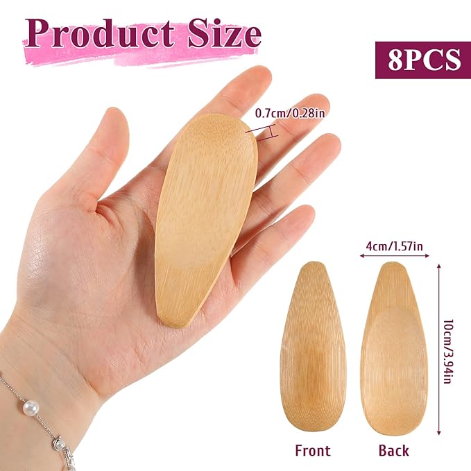 Hpmjz 8 pcs Bamboo Deodorant Cream Applicators Multi-functional Facial Applicator Portable Makeup Beauty Tools Set Bamboo Face Mask Spatula Beauty Spa Mini Spoon for Deodorant Cream Mud Cosmetic Clay