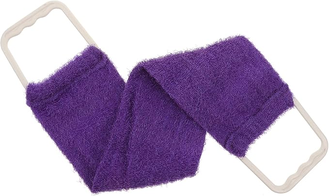 Ipetboom Double Sided Natural Bath Scrubber with Strong Exfoliating Pull Strap for Men and Women Deep Cleansing Massage Towel for Back Spa Shower Belt Random Solid Color Random Color