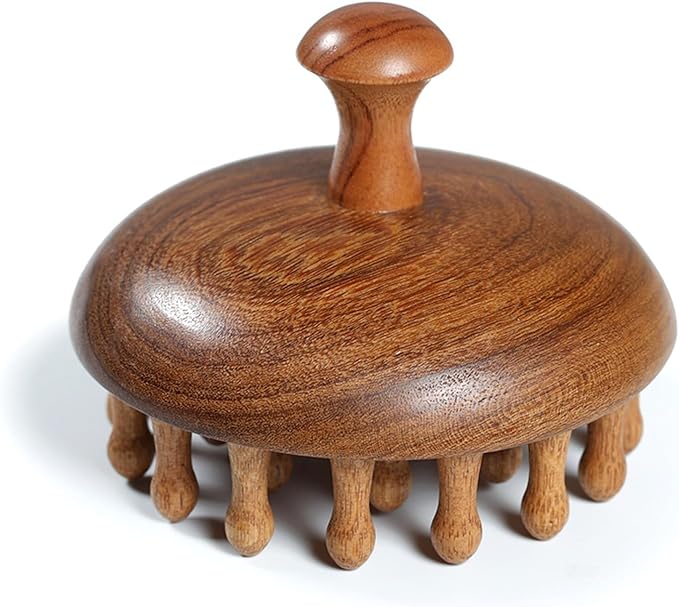 iunxkmi Wooden Scalp Massage Comb - Sandalwood Head Massager Tool, Gua Sha Brush for Women Men Hair Growth Body Massage