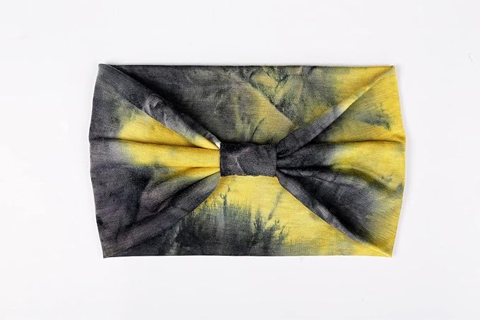 Huachi Wide Headbands for Women Tie Dye Head Wraps Boho Thick Hairbands Large African Sport Yoga Turban Headband Hair Accessories (Pack of 4)