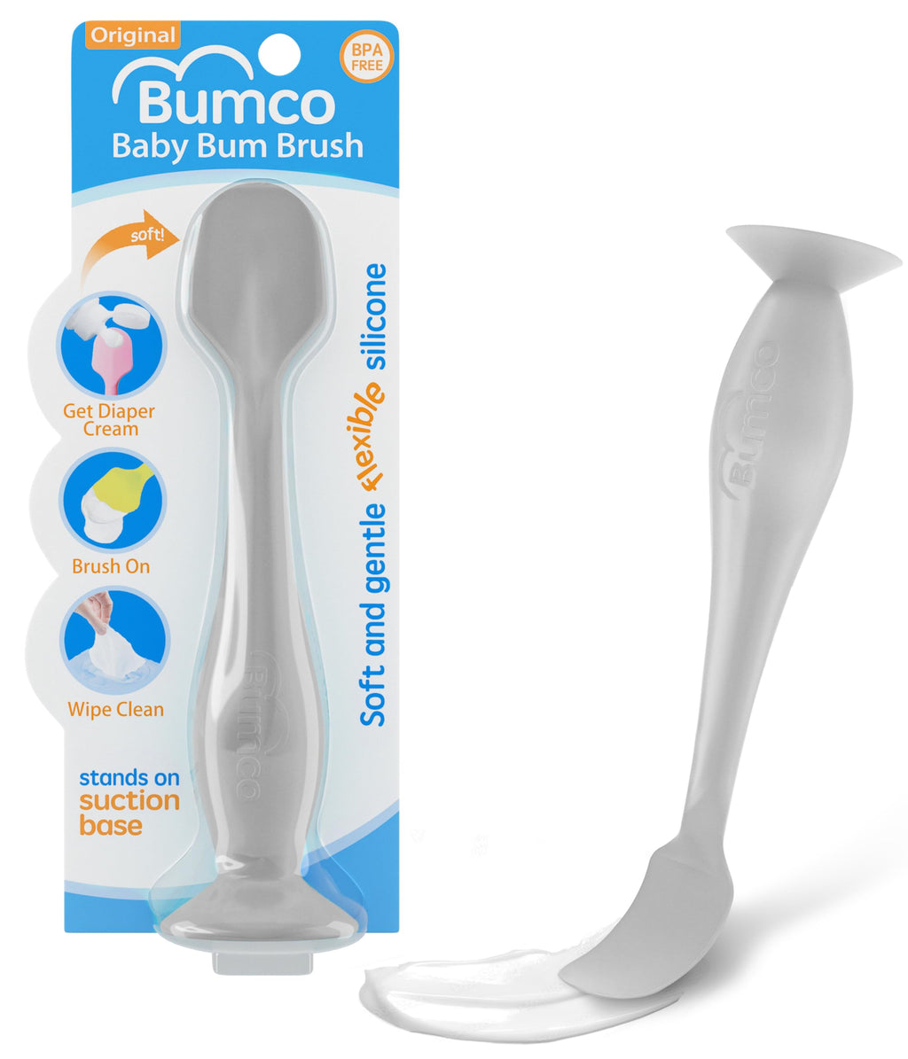 Bumco Baby Bum Brush - Flexible Diaper Cream Spatula Applicator (Gray)