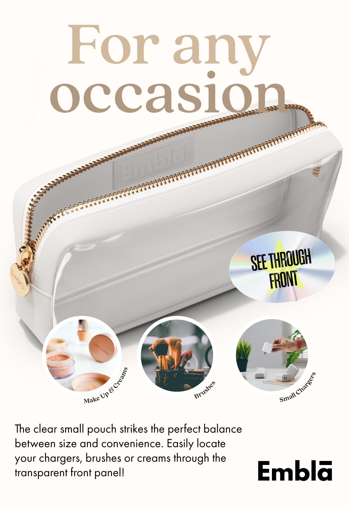Makeup Bag for Women, Travel Cosmetic Organizer, Waterproof Toiletry Pouch
