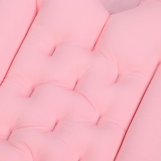 Natudeco Bathtub Cushion Bathtub Pillow Soft Breathable Folding Headrest Back Support Bath Pillow Cushion for Adults Spa(Pink)