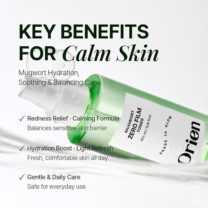 Mugwort Zero Film Toner 5.41 fl.oz. 160ml ㅣpH5.5 Calming, Soothing, Hydrating Spray Toner