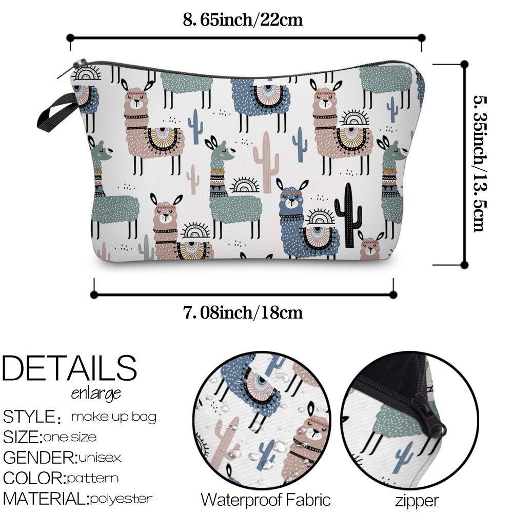 Deanfun Small Makeup Case - Cute and Waterproof Cosmetic Bag for Women(Cactus Camel D5-51444)