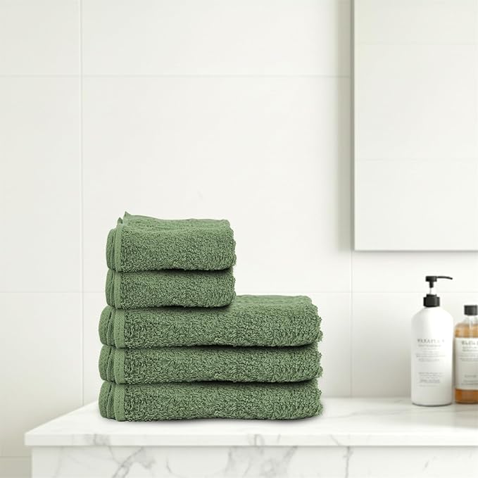 STF Linen 24 Pack Green Hand Towel 100% Cotton Spa Towel – 16x26 inches Highly Absorbable Facial Towels Gym, Hair Towel and Face Towel Bulk Small Towels (Not Bleach Proof)