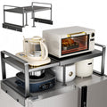 YOFENZO Adjustable Fridge Top Storage Rack,20.8"-36.6" Expandable Organizer Shelf,Refrigerator Storage, Anti-Slip,L-Shaped Design,Space Saver for Kitchen,Laundry,Dorm (Fits Most Appliances)
