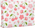 Ksriylm Cute Red Pink Cherry Floral Makeup Pouch for Women Small Make Up Cherries Bag for Purse Zipper Initial Makeup Cosmetic Bags Pouches for Purse Aesthetic Travel Toiletry Bags
