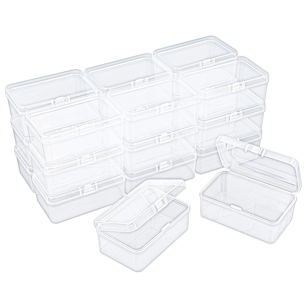 Thintinick 20 Pack Rectangular Mini Clear Plastic Storage Containers