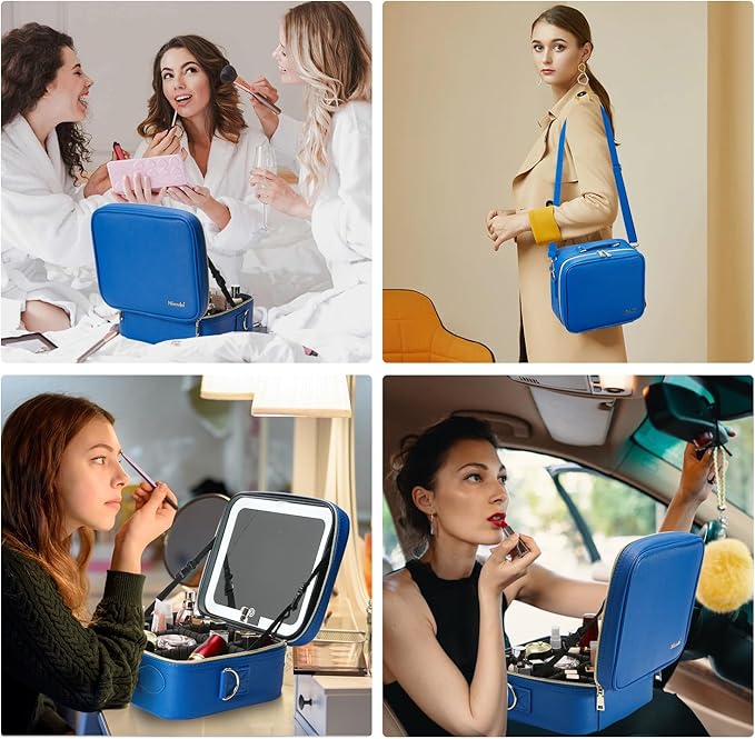 Mocado Travel Makeup Bag with Mirror Makeup Case with 10x Magnifying Mirror