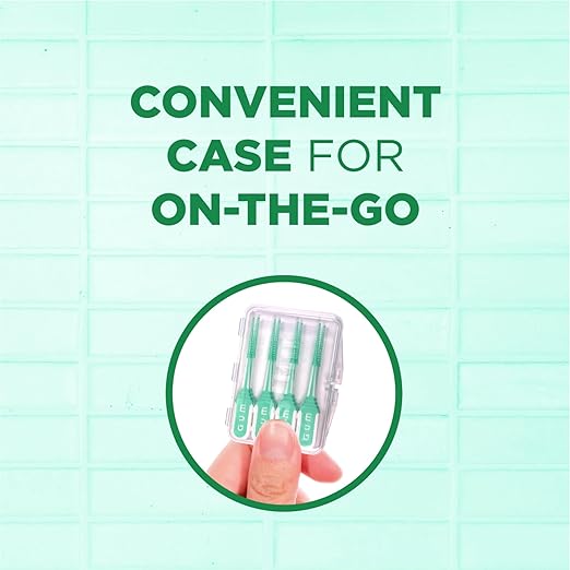 GUM Soft-Picks Comfort Flex, Easy to Use Dental Picks for Teeth Cleaning Health, Disposable Interdental Brushes with Convenient Carry Case, Dentist Recommended Dental Picks, Mint, 80 Count