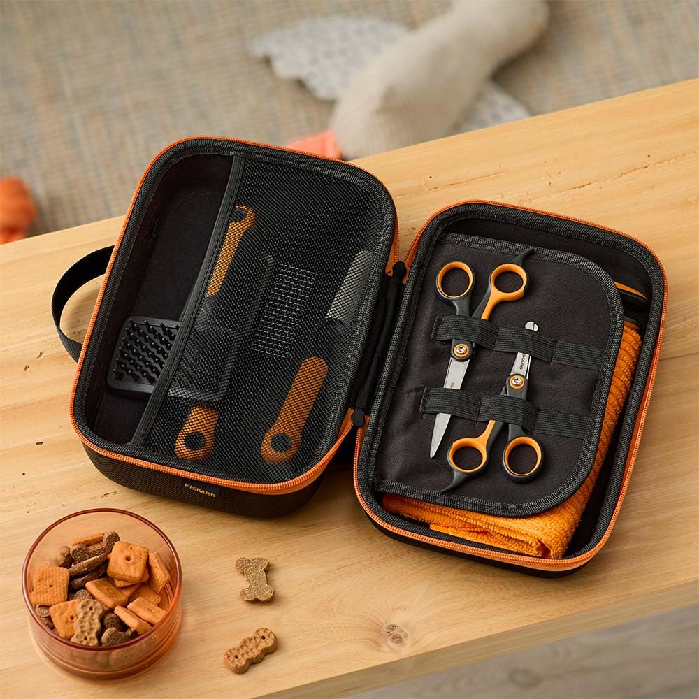Fiskars Pet Grooming Tool Organizer Case & Storage Bag for Dogs and Cats