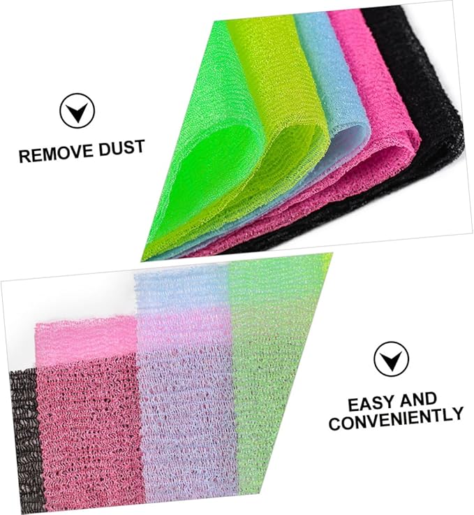 EPIGEIST 5pcs Exfoliating Back Scrubber for Shower Strap Bathing Body Washer for Improved Skin Health Convenient Hanging Design Color Random