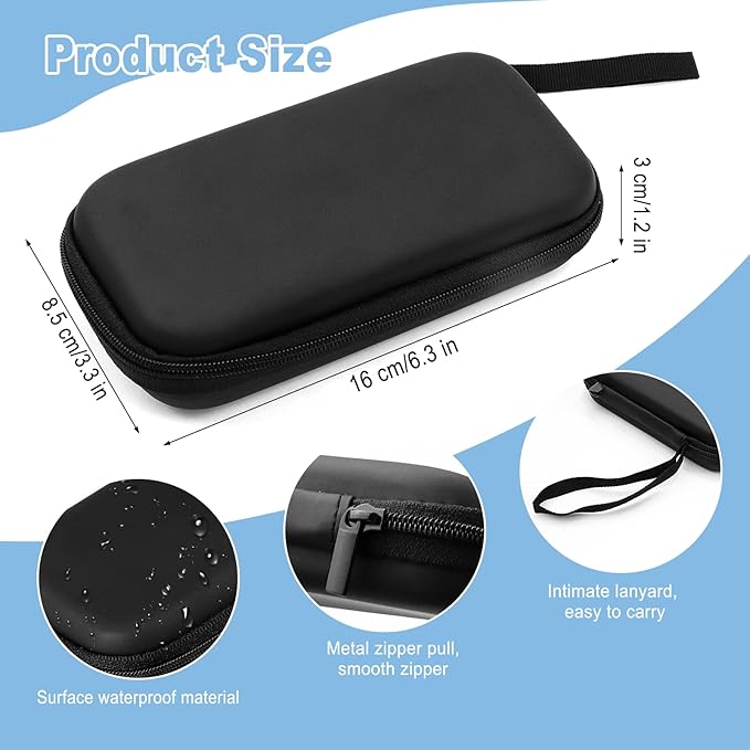 Tuciyke Tampon Holder for Purse,2 Pack Black Tampon Storage Bag with Zipper 6.3x3.3x1.2 inches Small Pouch for Feminine Products Portable Period Bags for Women,Ladies