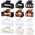 SMKSL 3 Styles Hair Clips for Women Small Medium Big Claw Clips for Thin Thick Hair 12 Pcs Hair Claw Clips Hair Clips Combination Hair Accessories for Women (Transparent)