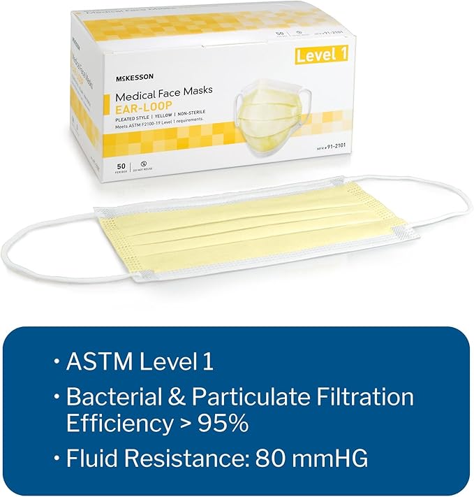 McKesson Procedure Mask Pleated 91-2101