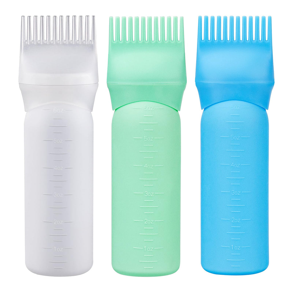 Cosywell Root Comb Applicator Bottle 6 Ounce 3 Pack, White Blue Green