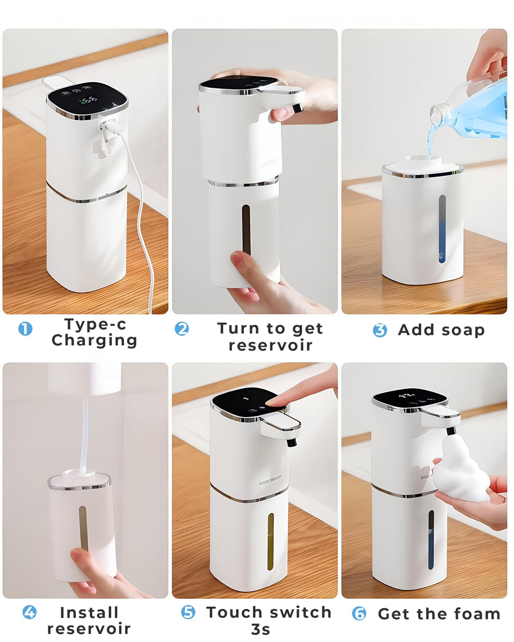 DODO MEKIA Automatic Foaming Soap Dispenser, USB Rechargeable