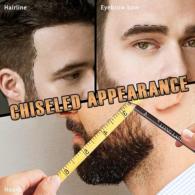 NewBang 12PCS Barber Pencil Hairline Outliner with Sharpener, Hairline & Beard Shaping Pencils for Men & Women (Black, White, Dark Brown, Light Brown)