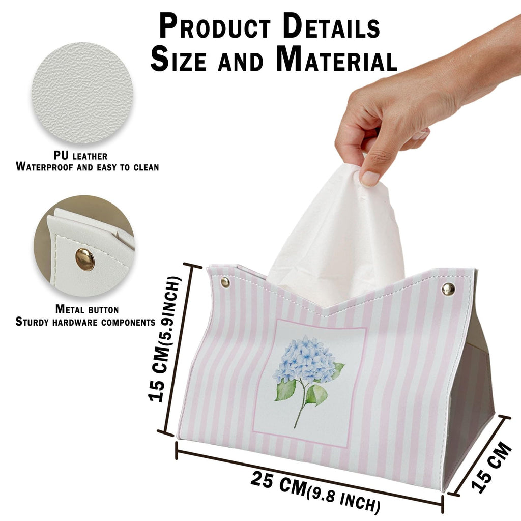 Pink Tissue Box Cover, Hydrangea Tissue Box Cover Rectangle 9.8x5.9x5.9