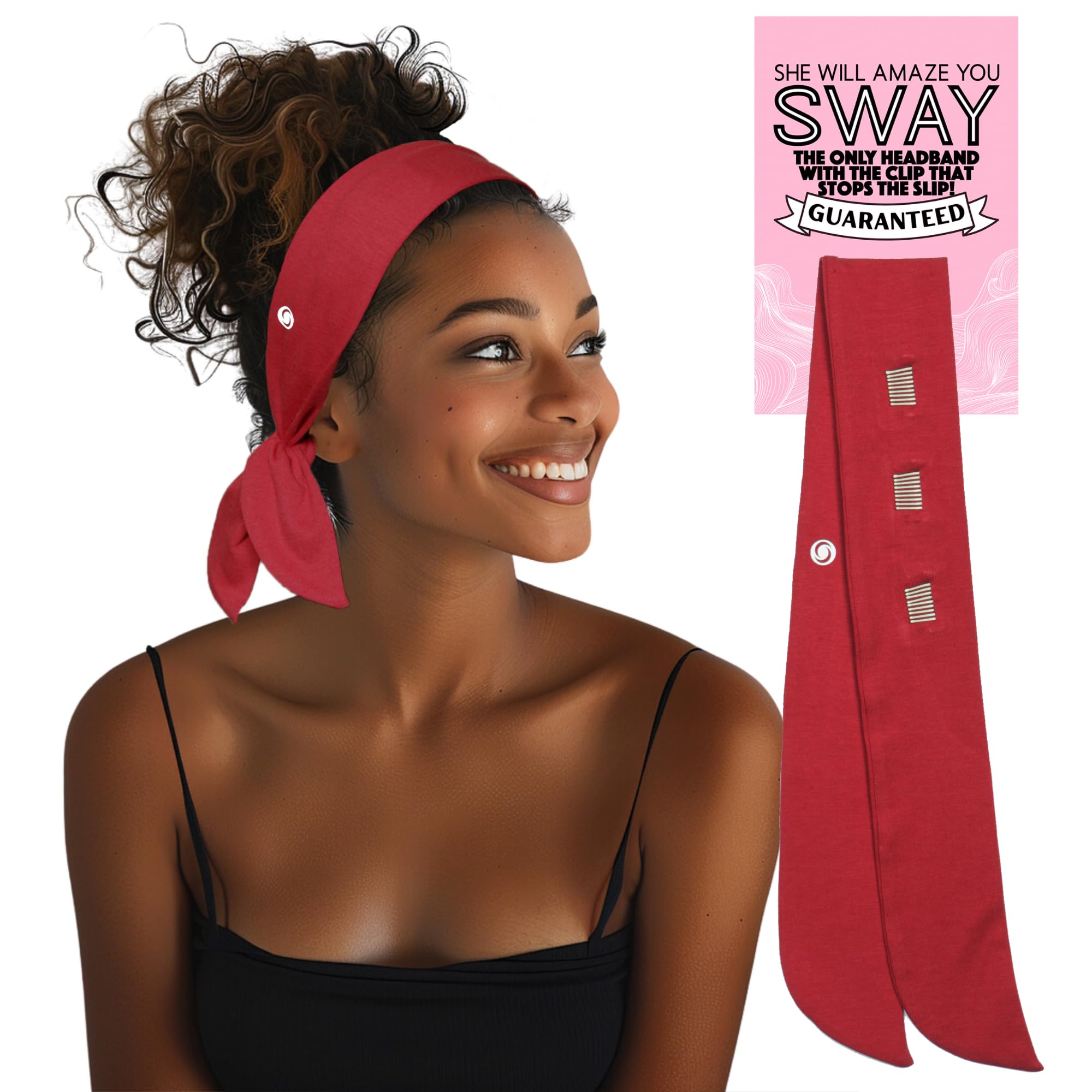 SWAY Short Stretch Non-Slip Headband for Women – Moisture-Wicking, No Headaches, Stays Put for Workouts, Gym, Yoga, Running and Nurse