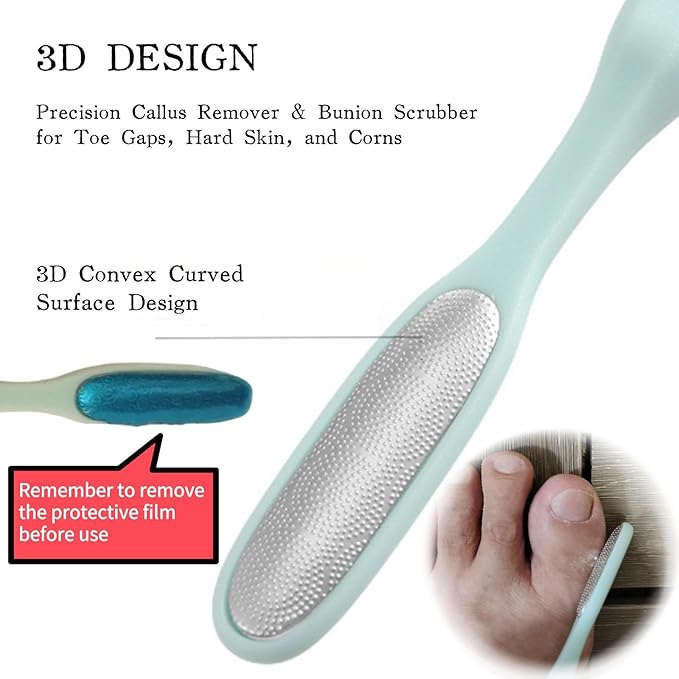 Precision Callus Remover & Bunion Scrubber for Toe Gaps, Hard Skin, and Corns – Mini Foot File Exfoliator with Compact Design for Pedicures and Sensitive Areas