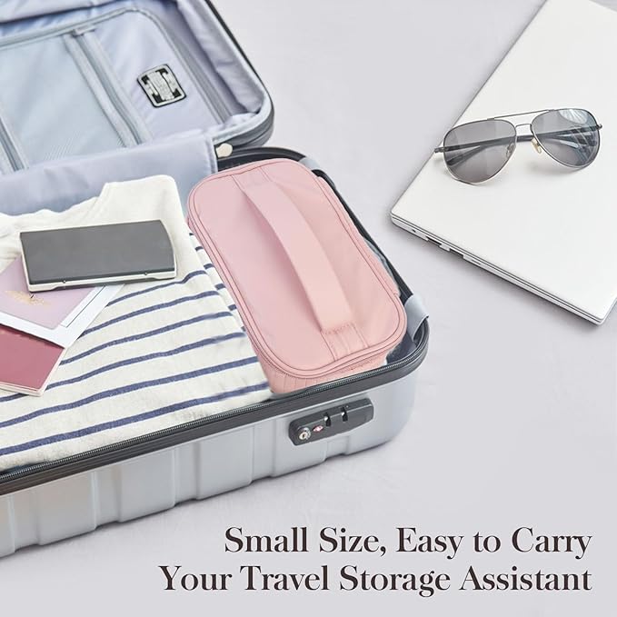 Yuilgdo Makeup Bag Travel Cosmetic Bag, Large Capacity Makeup Organizer Bag and Storage, Portable PU Leather Pouch Toiletry Bag Make up Organizer, Cosmetic Bags for Women