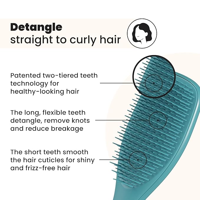 Tangle Teezer Ultimate Detangler Brush, Straight to Wavy, Teal