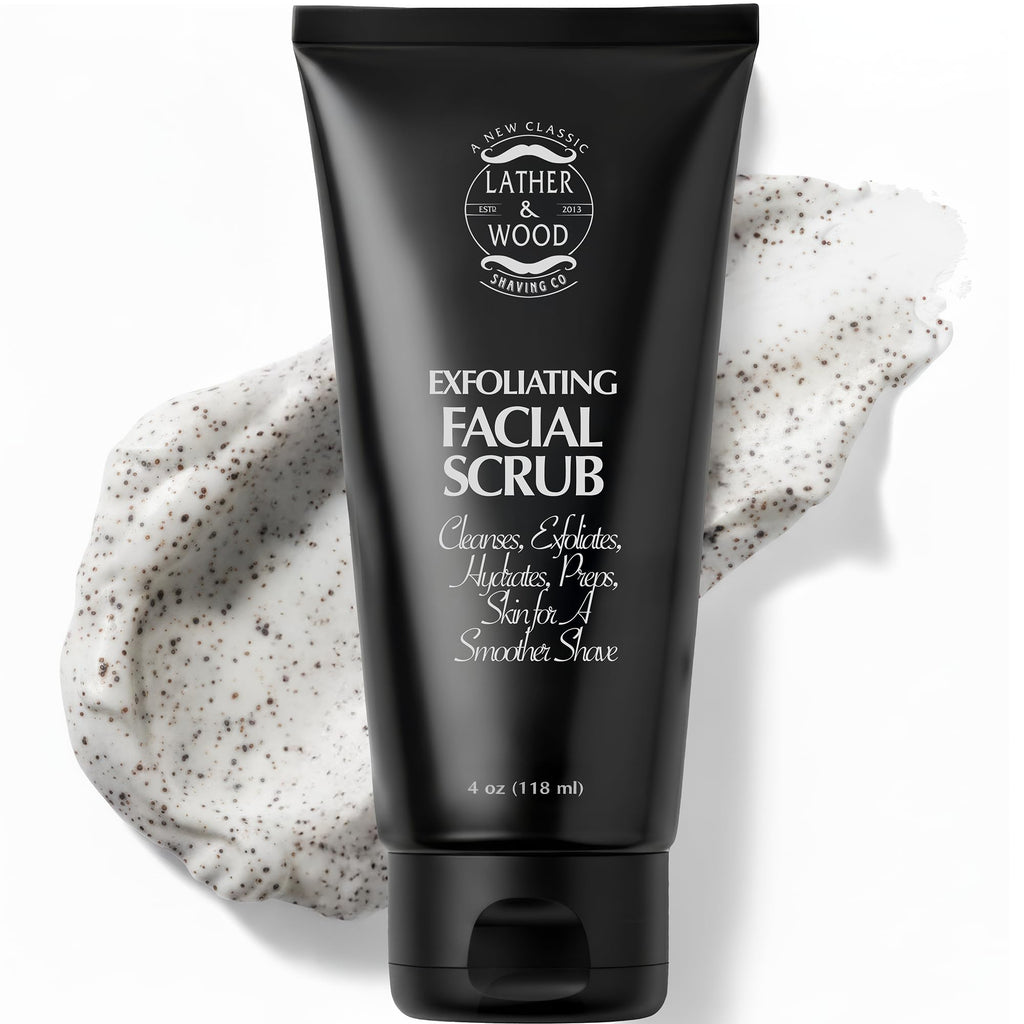 Best Face Wash for Men - Lather & Wood's Face Scrub - Luxurious Exfoliating Facial Wash for the Men. 4oz