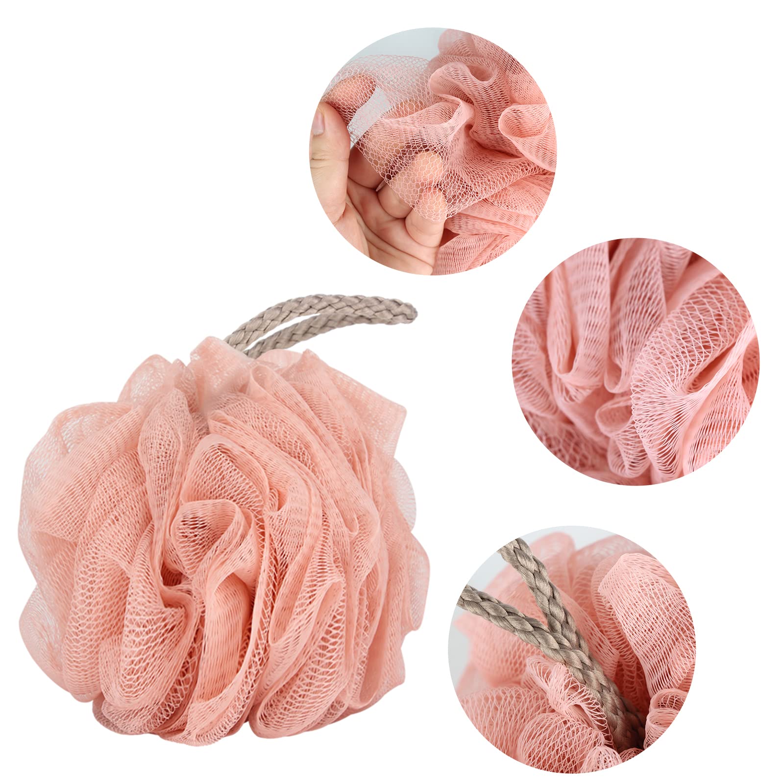 Fu Store Loofah Sponge 60g Shower Loofahs 4 Colors Bath Sponges Mesh Balls for Body Scrubber Exfoliator Wash Back Scrubber Bathroom Men Women - 4 Pack Scrubbers Cleaning Bathing Accessories