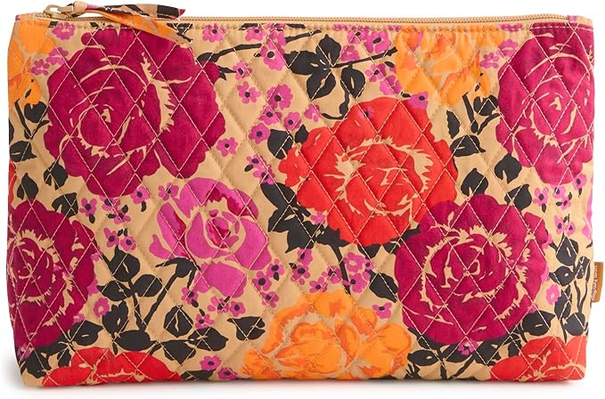 Premium Cotton Large Pouch, Coming Up Roses, One Size