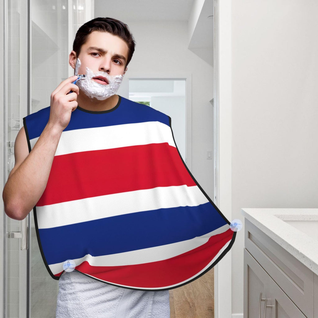 YQxwJL Flag Of Costa Rica Print Beard Bib Shaving Apron, Beard Hair Trimming Cape Gift For Dad