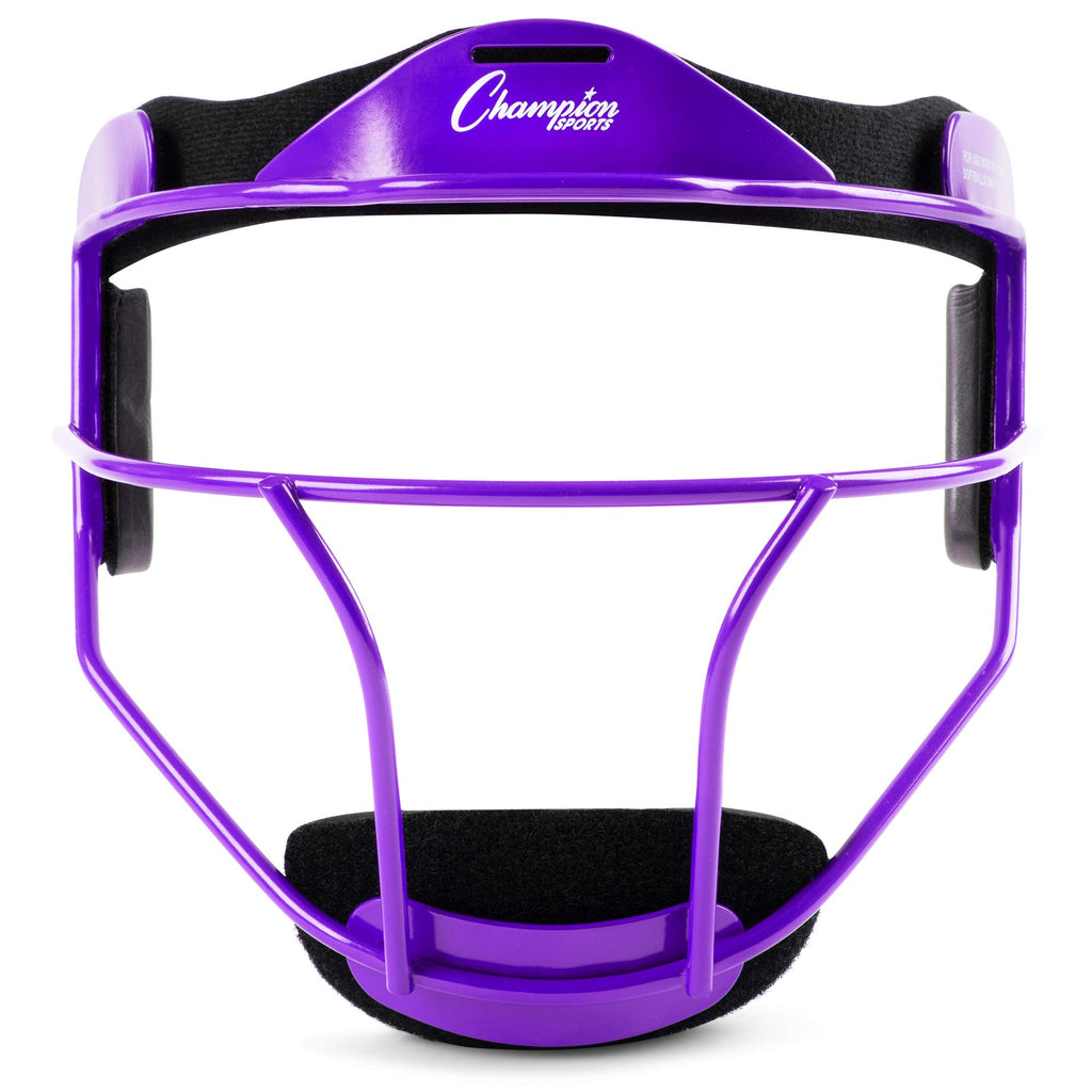 Champion Sports Steel Softball Face Mask - Classic Fielders Masks for Adults - Durable Head Guards - Premium Sports Accessories for Indoors and Outdoors - Purple
